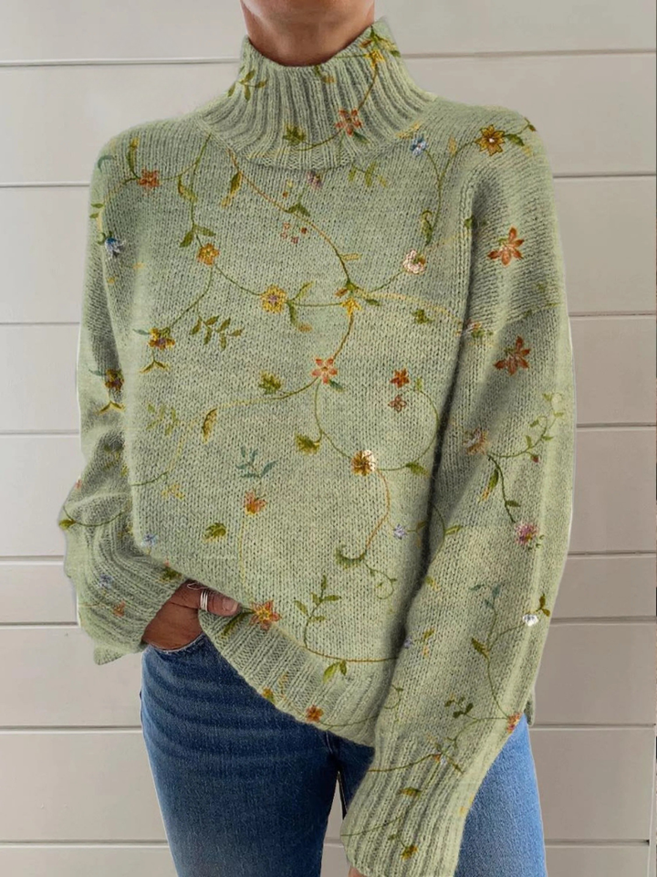 Irene | Pull à motif floral à manches longues