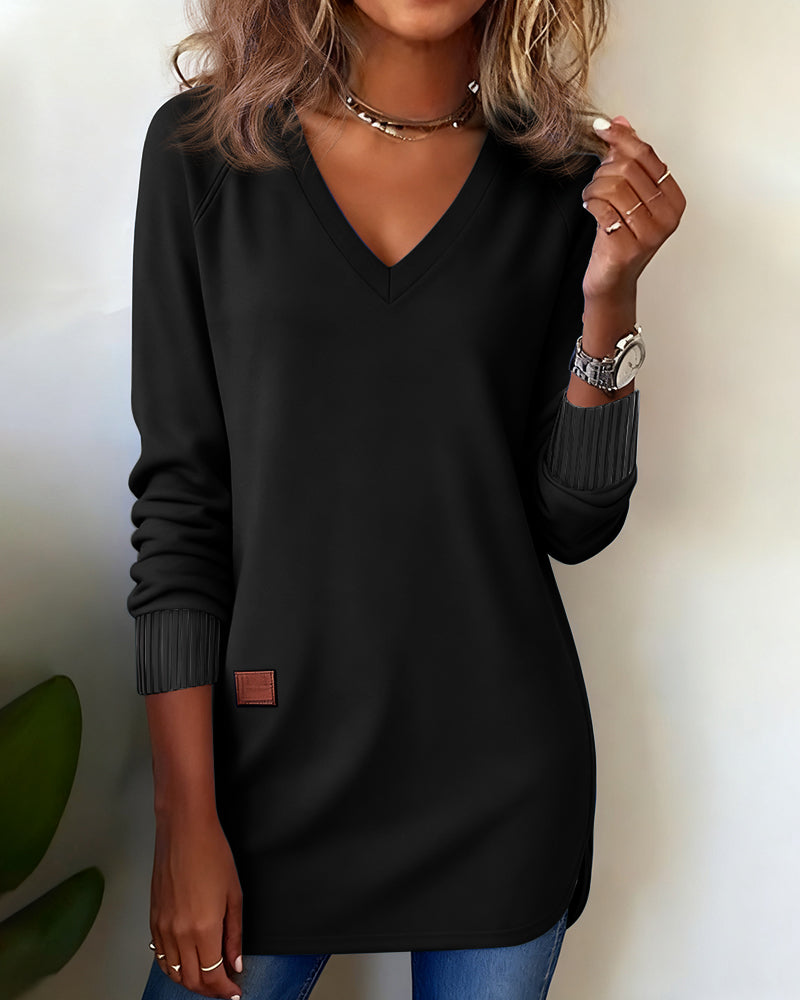 Amélie® | Sweatshirt Mode avec Col en V