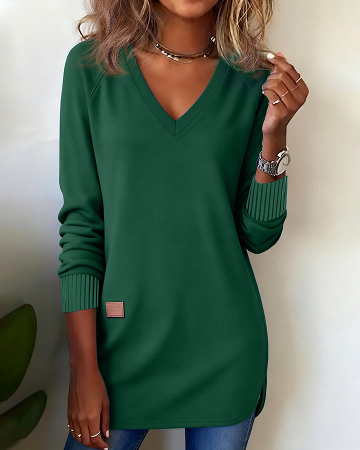 Amélie® | Sweatshirt Mode avec Col en V