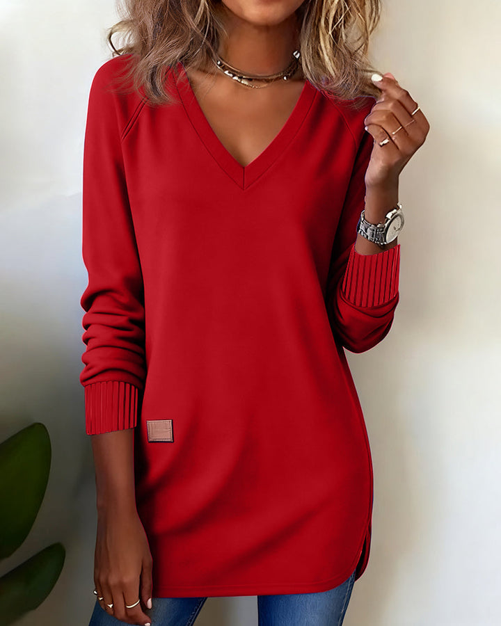 Amélie® | Sweatshirt Mode avec Col en V