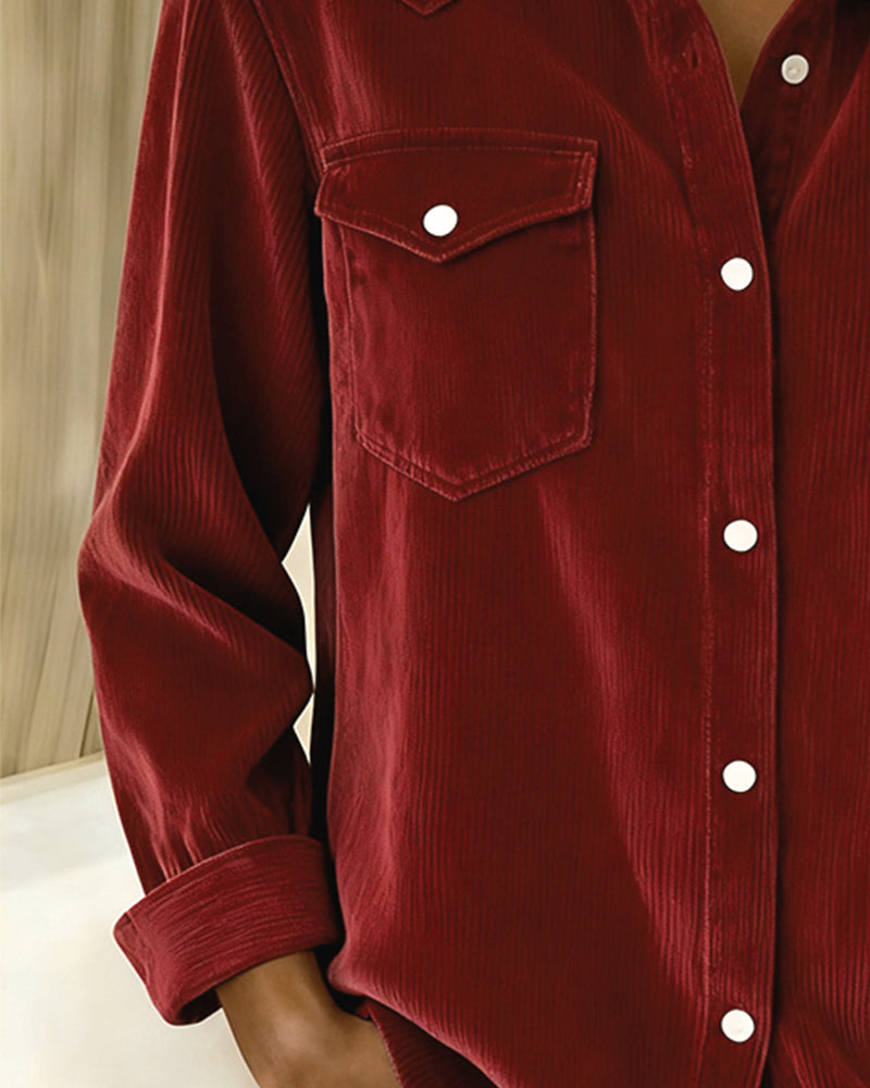 Amélie® | Chemise à Manches Longues avec Col et Liste de Boutons