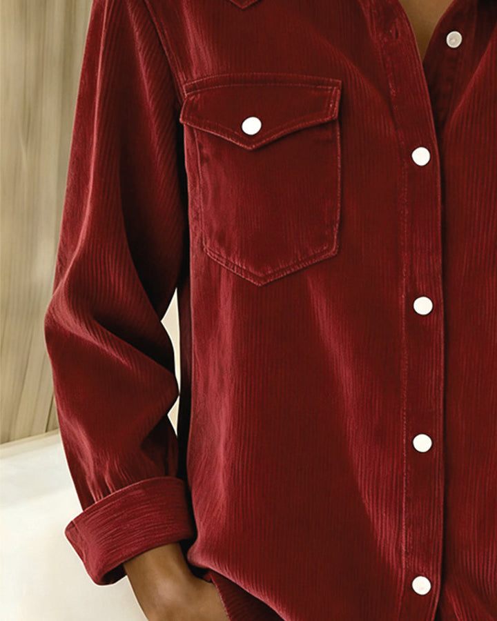 Amélie® | Chemise à Manches Longues avec Col et Liste de Boutons