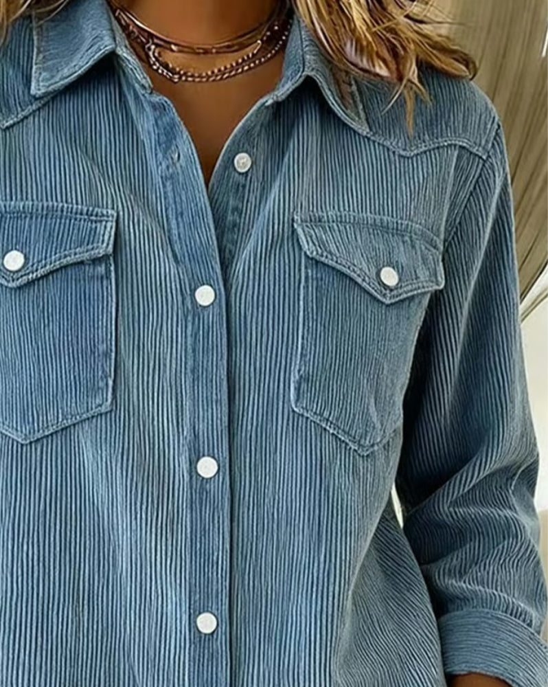 Amélie® | Chemise à Manches Longues avec Col et Liste de Boutons