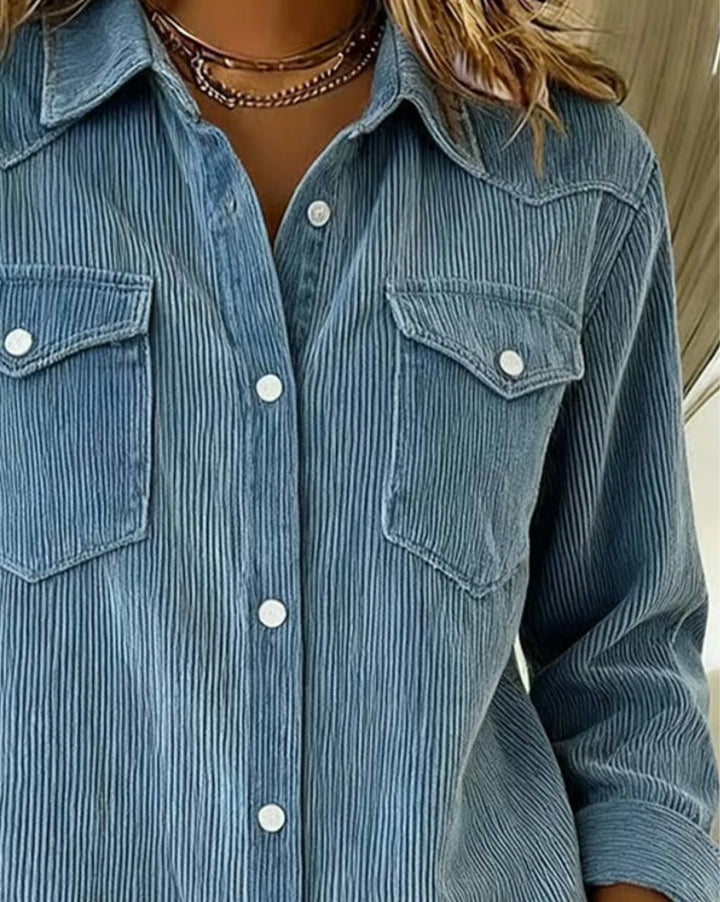 Amélie® | Chemise à Manches Longues avec Col et Liste de Boutons