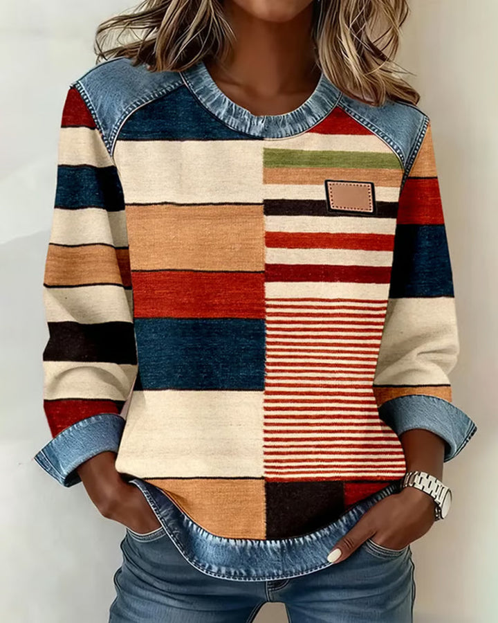 Amélie® | Pull Rayé Coloré avec Col Rond